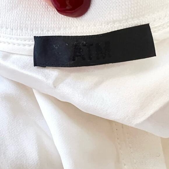 ATM Anthony Thomas Melillo A-Line Dress White Silk V Neck Sleeveless Small NEW - Picture 10 of 15